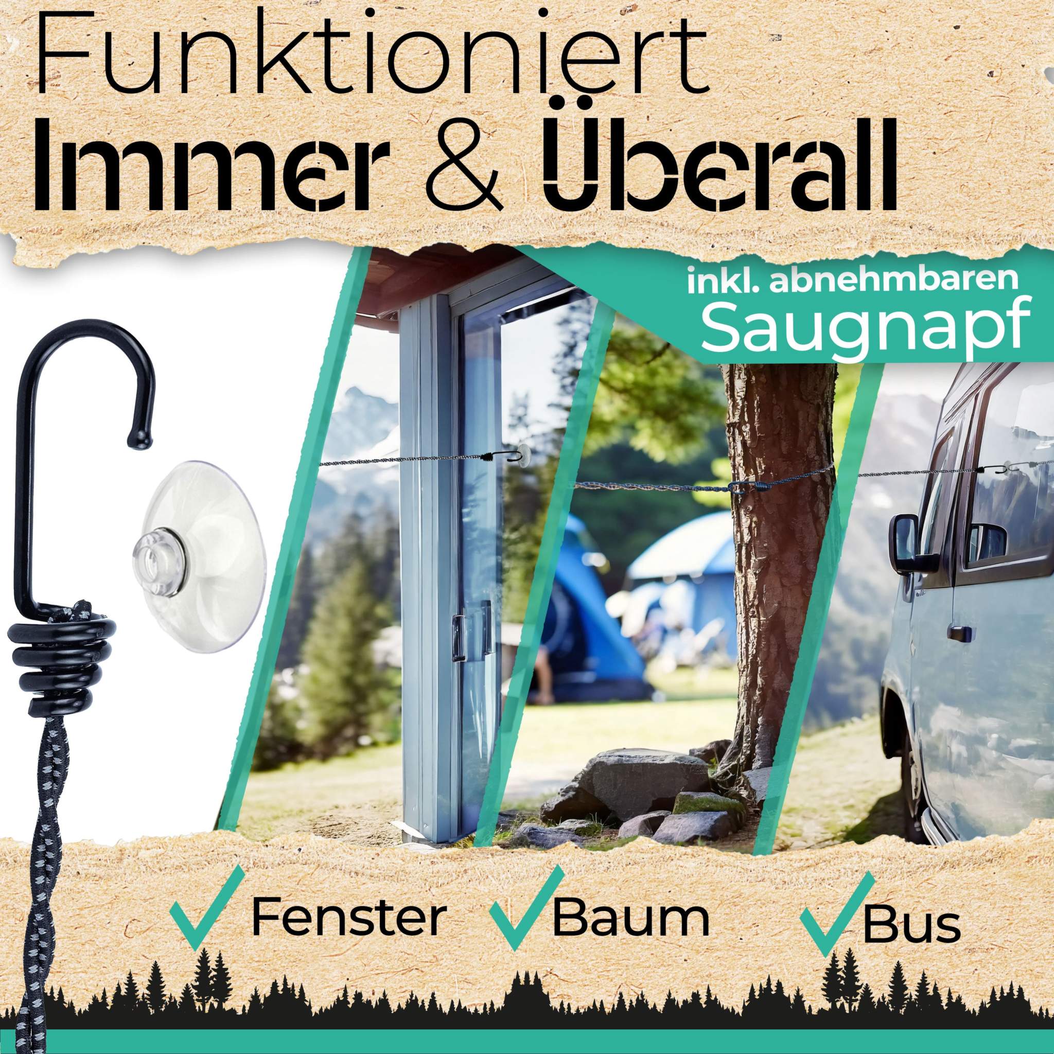 wäscheleine zelten Camping Wäscheleine