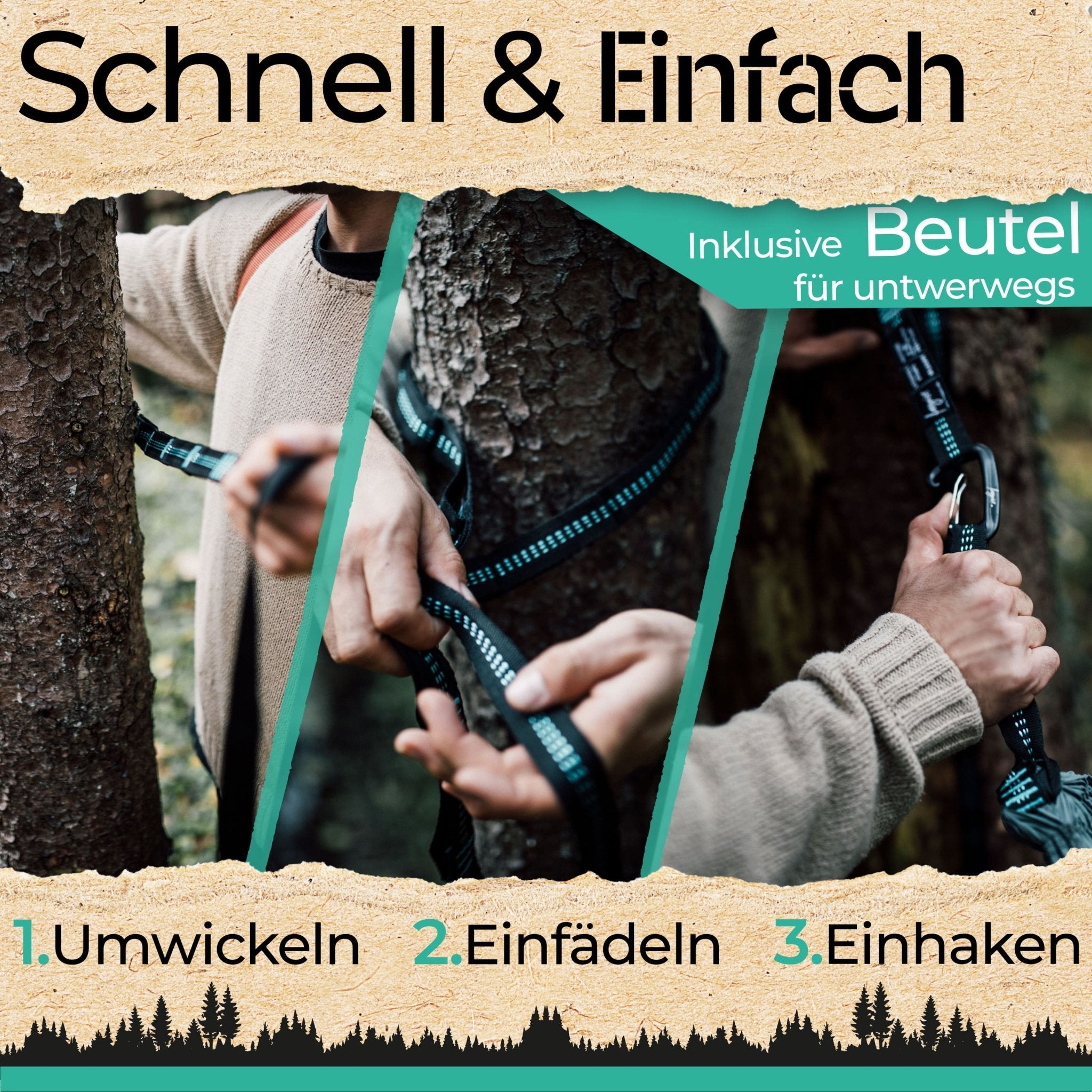 Hängematte Befestigungsset