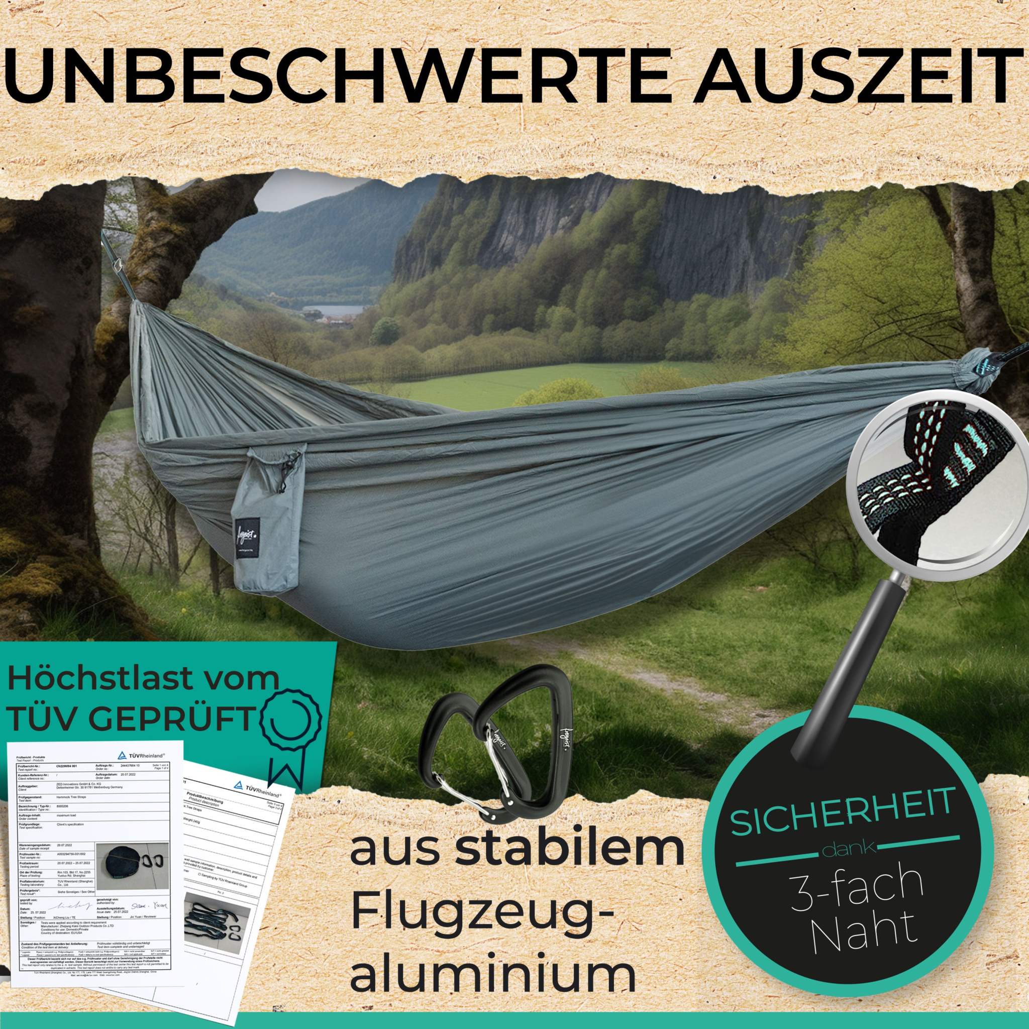 homberg efze hängematte Hängematte inklusive Aufhänge Set