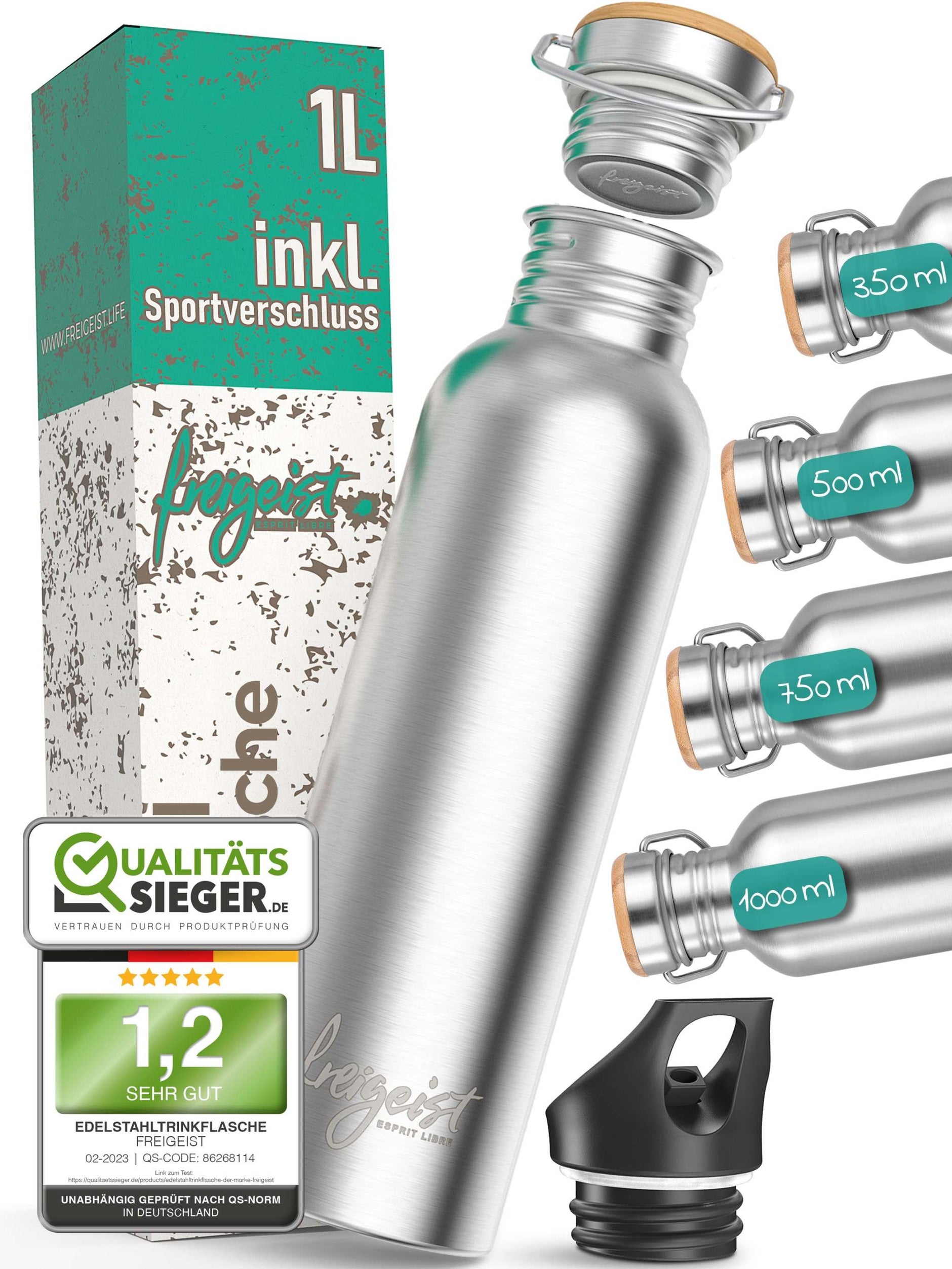 B-Ware Edelstahl-Trinkflasche mit Sportverschluss – 2. Chance